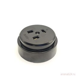 Разъем РШ-ВШ ОП 32А 250В 2P+PE кругл. черн. TOKOV ELECTRIC TKL-OVOP-2P+PE-C05