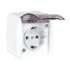  Розетка 1-м ОП Владивосток 16А IP54 с заземл. с прозр. крышкой бел. EKF EQR16-029-30-54-T (Розетки) 