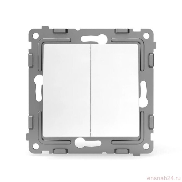  Выключатель 2-кл. СП Pixel 10А IP20 механизм бел. TOKOV ELECTRIC TKE-PX-V2-C01 (Выключатели, переключатели, диммеры) 