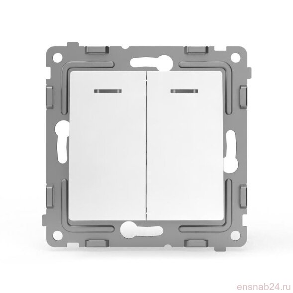  Выключатель 2-кл. СП Pixel 10А IP20 с индикатором механизм бел. TOKOV ELECTRIC TKE-PX-V2I-C01 (Выключатели, переключатели, диммеры) 