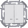 Выключатель 2-кл. Inspiria 10А IP20 250В 10AX с подсветкой/индикацией механизм бел. IEK 673630