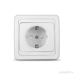 Розетка 1-м СП Валери 16А IP20 с заземл. защ. шторки бел. UNIVersal В0028х