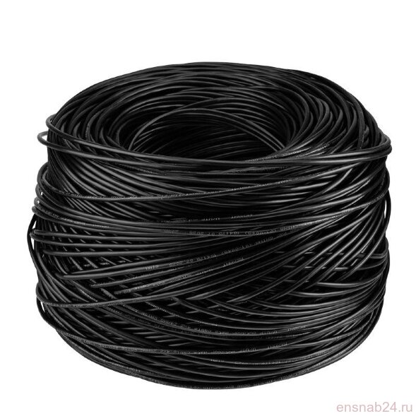  Кабель витая пара U/UTP кат.5E 4х2х24AWG solid CU PE Outdoor черн. (м) Rexant 01-0045 (Кабели и провода связи) 