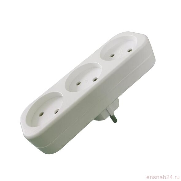 Разветвитель 3-м без заземл. 16А 250В IP20 полипропилен бел. TOKOV ELECTRIC TKL-S3-C01 (Удлинители, блоки розеток, разветвители, переходники) 