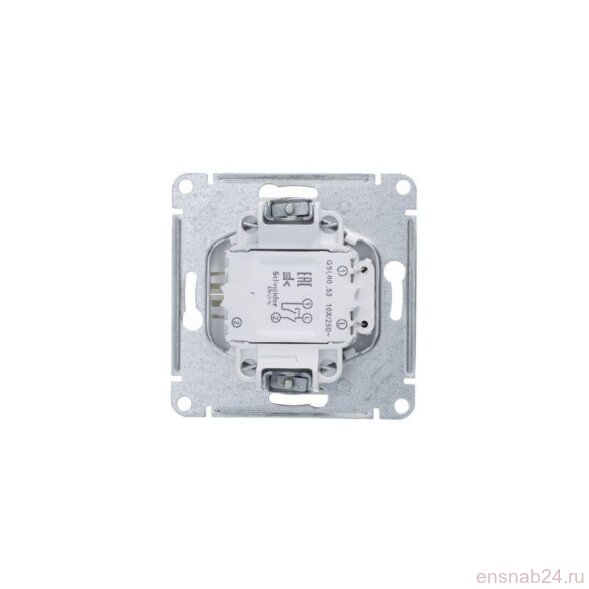  Выключатель 2-кл. СП Glossa 10А IP20 (сх. 5а) 10AX с подсветкой механизм платина SE GSL001253 (Выключатели, переключатели, диммеры) 