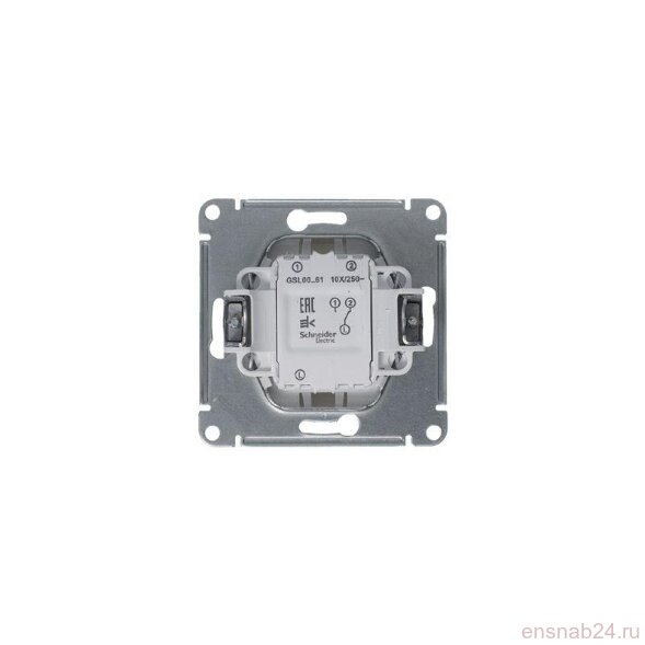  Переключатель проходной 1-кл. СП Glossa 10А IP20 (сх. 6) 10AX механизм платина SE GSL001261 (Выключатели, переключатели, диммеры) 