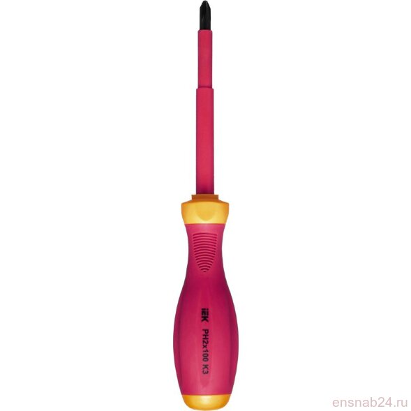  Отвертка диэлектрическая крестовая PH2х100 K3 1000В ARMA2L 3 IEK A2L3-SC30-K3-PH-20-100 (Отвертки) 