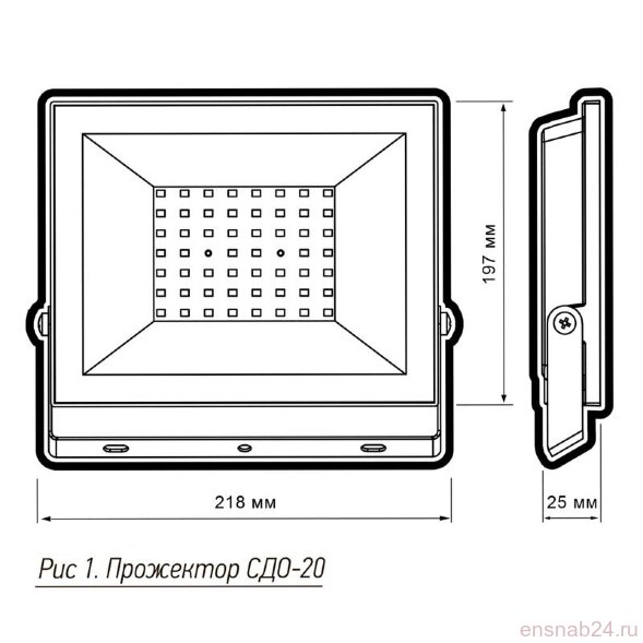  Прожектор светодиодный СДО-20 100Вт 6500К IP65 230В BL ДО прозр. закален. стекло ФАZА 5047341 (Прожекторы и светильники направленного света) 