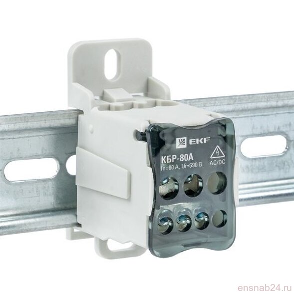  Блок распределительный КРОСС крепеж на панель и DIN КБР-80А EKF plc-kbr80 (Системы сборных шин) 