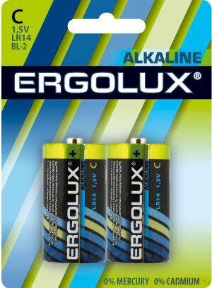  Элемент питания алкалиновый C/LR14 1.5В Alkaline BL-2 (блист.2шт) Ergolux 11751 (Батарейки) 
