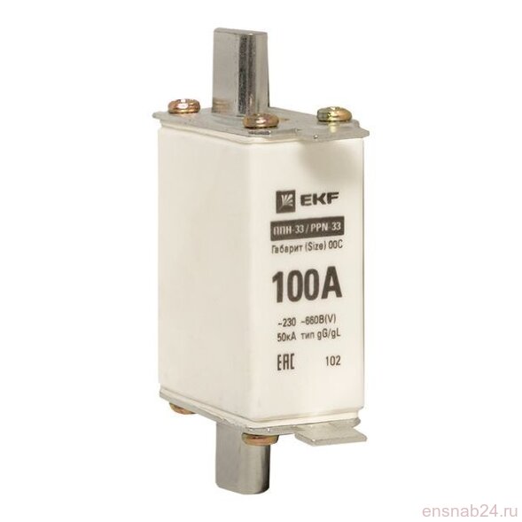  Вставка плавкая ППН-33 100/100А 50кА габарит 00С PROxima EKF fus-33/100 (Предохранители) 
