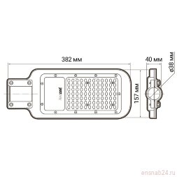 Светильник светодиодный PSL 07 50Вт 5000К IP65 180-260В AC ДКУ уличный JazzWay 5041059