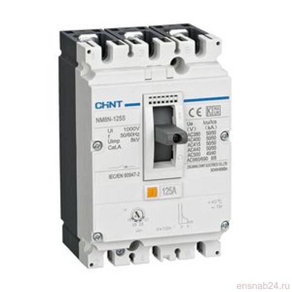  Выключатель автоматический NM8N-125S TM 3P 80А 50кА с рег. термомаг. расцепителем (R) | 271588 | ЧИНТ (CHINT) (Электромонтажные материалы) 