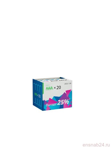  Элемент питания алкалиновый AAA/LR03 (уп.20шт) КОСМОС KOCLR0320BOX (Батарейки) 