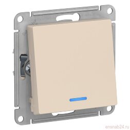 AtlasDesign Бежевый Переключатель 1-клавишный с подсветкой, сх.6а, 10АХ, механизм | ATN000263 | SE