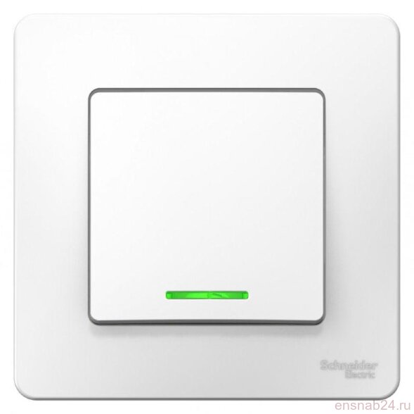  Выключатель 1-кл. СП Blanca 10А IP20 (сх. 1) 250В с подсветкой бел. SE BLNVS010111 (Выключатели, переключатели, диммеры) 