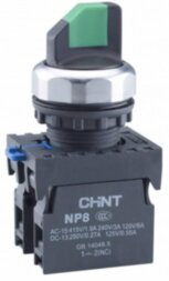 Переключатель с фиксацией NP8-10X/21 без подсветки , черная 1НО IP65 (R) | 578661 | ЧИНТ (CHINT)