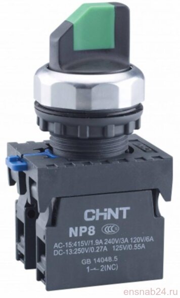  Переключатель с фиксацией NP8-10X/21 без подсветки , черная 1НО IP65 (R) | 578661 | ЧИНТ (CHINT) (Электромонтажные материалы) 