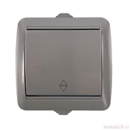 Переключатель проходной 1-кл. ОП Клио 10А IP44 сер. UNIVersal К2230-Gr