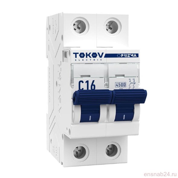  Выключатель автоматический модульный 2п C 16А 4.5кА PRIZMA TOKOV ELECTRIC TKE-PZ45-MCBI-2-16-C (Выключатель автоматический модульный) 