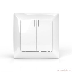 Выключатель 2-кл. СП AVA 10А IP20 с индикатором в сборе бел. TOKOV ELECTRIC TKL-AV-V2IF-C01