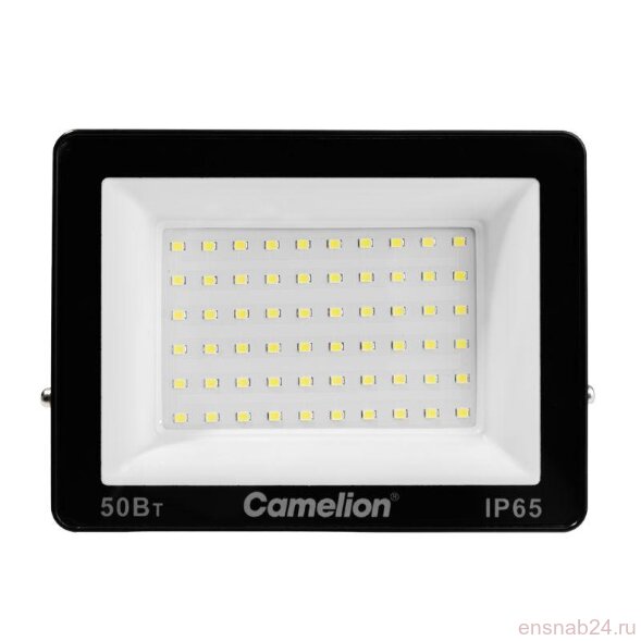  Прожектор светодиодный LFL-5004 C02 LED SMD 50Вт IP65 6500К 5000лм 230В 153х136х30 черн. Camelion 16332 (Прожекторы и светильники направленного света) 