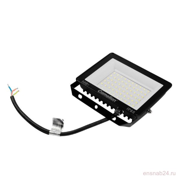  Прожектор светодиодный LFL-5004 C02 LED SMD 50Вт IP65 6500К 5000лм 230В 153х136х30 черн. Camelion 16332 (Прожекторы и светильники направленного света) 