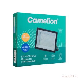 Прожектор светодиодный LFL-10004 C02 LED SMD 100Вт IP65 6500К 10000лм 230В 245х233.5Х31 черн. Camelion 16333