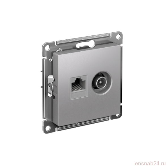  Розетка компьютерная + телевизионная 2-м СП AtlasDesign RJ45 кат.5E + TV механизм алюм. SE ATN000389 (Компоненты системы на основе медных кабелей) 