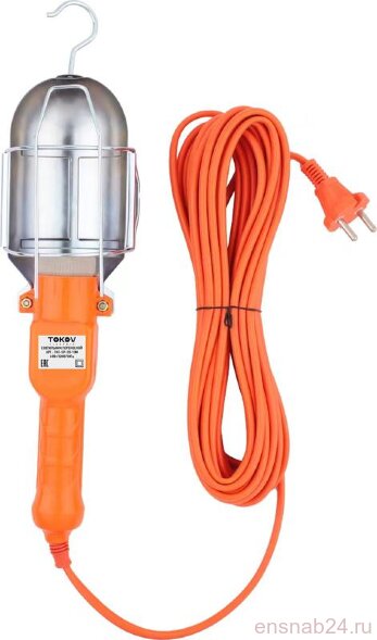  Светильник переносной с выключателем 60Вт 220В ПВС 2х0.75 10м IP20 TOKOV ELECTRIC TKE-SP-20-10M (Фонари и переносные световые приборы) 