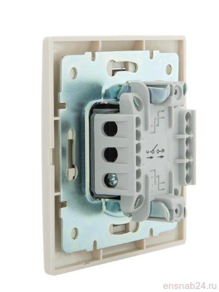  Выключатель 1-кл. СП Mira 10А IP20 со вставкой крем. LEZARD 701-0303-100 (Выключатели, переключатели, диммеры) 