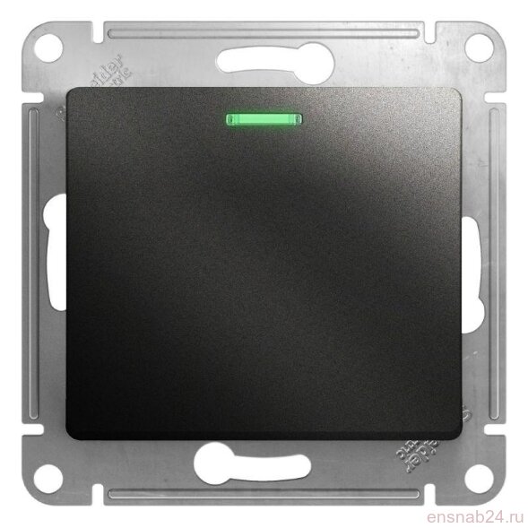 Выключатель 1-кл. СП Glossa 10А IP20 (сх. 1а) 10AX с подсветкой механизм антрацит SE GSL000713 (Выключатели, переключатели, диммеры) 