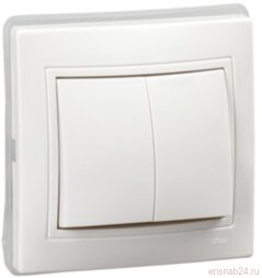 КВАРТА Белый Выключатель 2-клавишный 10А ВС10-2-0-КБ-44 IP44 | KV-V20-10-44-K01 | GENERICA