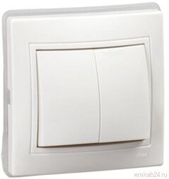 КВАРТА Белый Выключатель 2-клавишный 10А ВС10-2-0-КБ-44 IP44 | KV-V20-10-44-K01 | GENERICA
