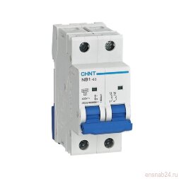 Выключатель автоматический двухполюсный NB1-63 2P 32A 6кА х-ка C (DB) (R) | 179663 | ЧИНТ (CHINT)