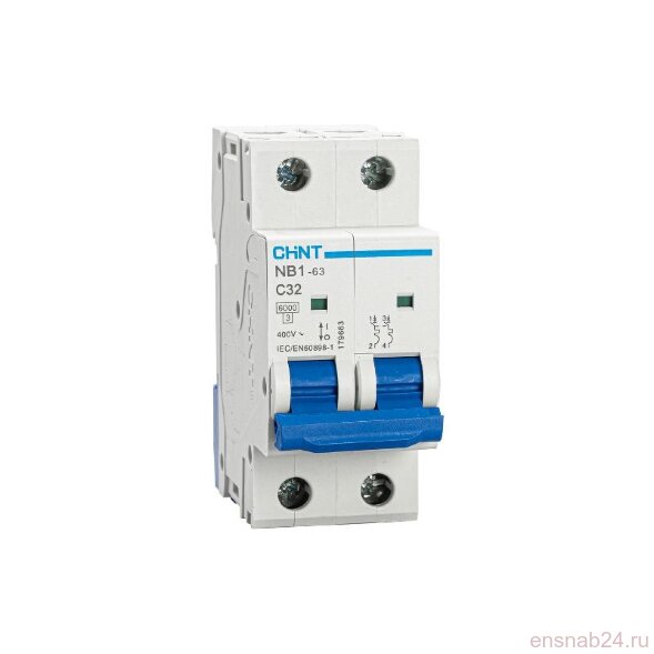  Выключатель автоматический двухполюсный NB1-63 2P 32A 6кА х-ка C (DB) (R) | 179663 | ЧИНТ (CHINT) (Электромонтажные материалы) 