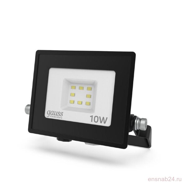  Прожектор светодиодный Elementary 10Вт 6500К IP65 850лм 200-240В ДО PROMO G2 черн. GAUSS 613100310P (Прожекторы и светильники направленного света) 