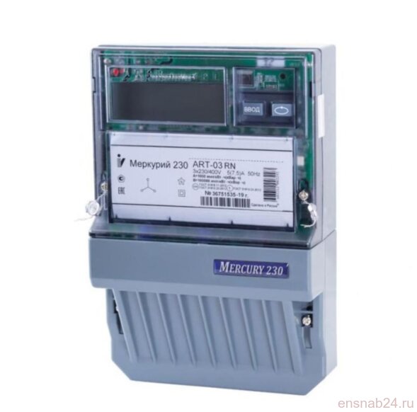  Счетчик Меркурий 230 ART-03 CLN 5-7.5А/400В (мнтар.) ЖКИ (монт. пл.) (Счетчики электроэнергии) 