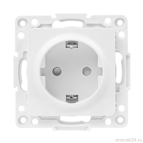  Розетка 1-м СП Стокгольм 16А IP20 с заземл. защ. шторки механизм бел. PROxima EKF EYR16-028-10 (Розетки) 
