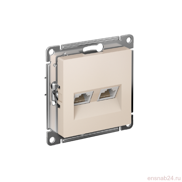  AtlasDesign Бежевый Розетка 2-ая компьютерная RJ45+RJ45, кат.5E, механизм | ATN000285 | SE (Электромонтажные материалы) 