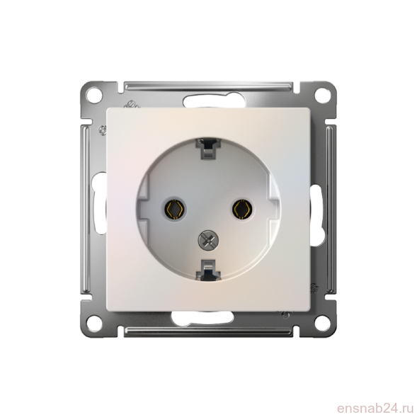  Розетка 1-м СП AtlasDesign 16А IP20 с заземл. механизм жемчуж. SE ATN000443 (Розетки) 