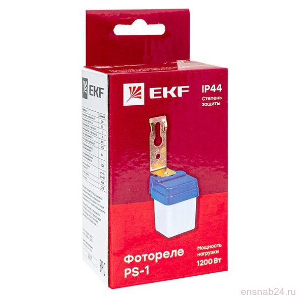  Фотореле PS-1 6А 1200Вт IP44 EKF fr-ps-1-6 (Датчики движения, детекторы освещенности, таймеры) 