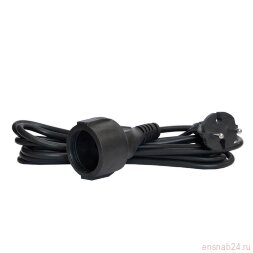 Удлинитель-шнур 1х3м без заземл. 10А IP20 ПВС 2х1 черн. DOMTOK 2339