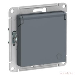 AtlasDesign Грифель Розетка с заземлением, со шторками с защ крышкой IP20 16А | ATN000746 | SE