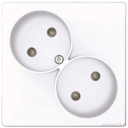 Розетка 2-м СП Simon 24 16А IP20 2х2P без защ. шторок механизм бел. Simon 2450457-030