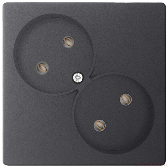  Розетка 2-м СП Simon 24 16А IP20 2х2P без защ. шторок механизм графит Simon 2450457-038 (Розетки) 