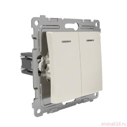 Выключатель 2-кл. СП Pixel 10А IP20 с индикатором механизм беж. TOKOV ELECTRIC TKE-PX-V2I-C02