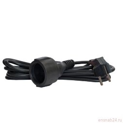 Удлинитель-шнур 1х3м с заземл. 16А IP20 ПВС 3х1 черн. DOMTOK 2342