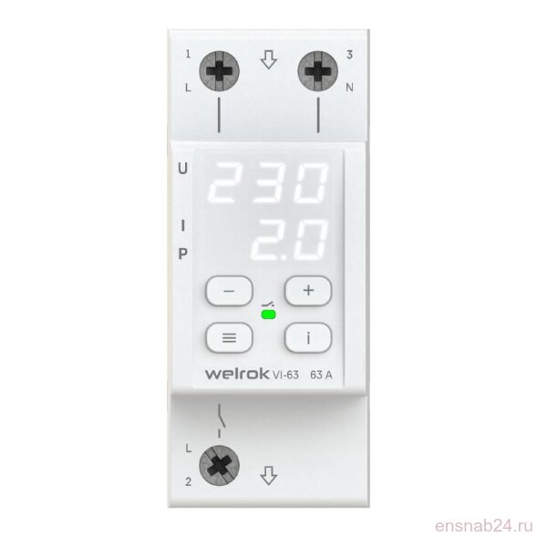  Реле контроля напряжения и тока VI-63 1ф 63А | 4660251140274 | Welrok (Электромонтажные материалы) 