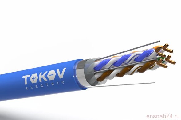  Кабель витая пара F/UTP 4х2х23AWG(0.57мм) кат.6 нг(А)-HF (LSZH) indoor Fluked tested 305м (м) PRO TOKOV ELECTRIC TKP-C08-F/UTP-42-6-305-LSZH (Кабели и провода связи) 